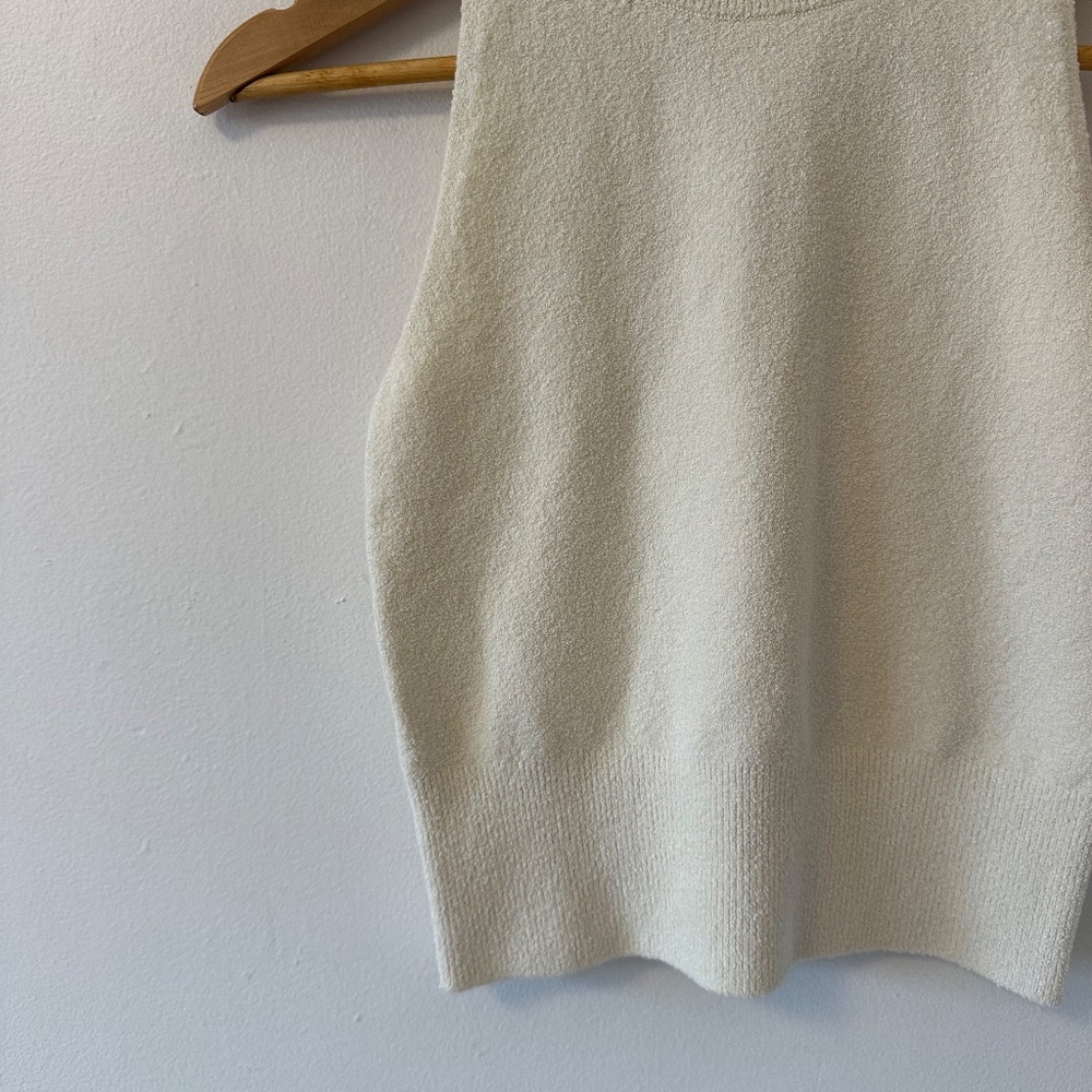 NWT Simkhai Tatyana Cropped Bouclé-knit Top in Cream | Size Small - Picture 3 of 8